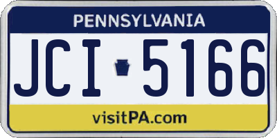 PA license plate JCI5166