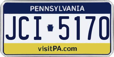 PA license plate JCI5170