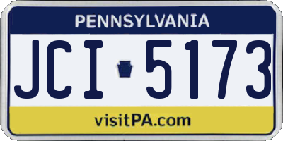 PA license plate JCI5173
