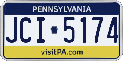 PA license plate JCI5174