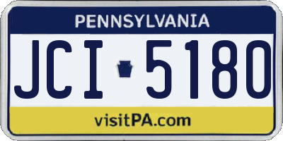 PA license plate JCI5180