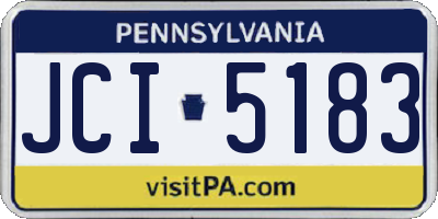 PA license plate JCI5183