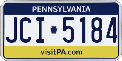 PA license plate JCI5184