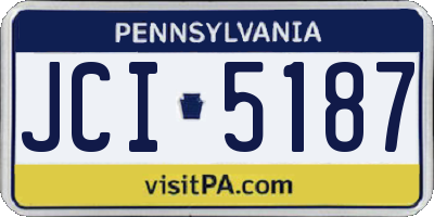 PA license plate JCI5187