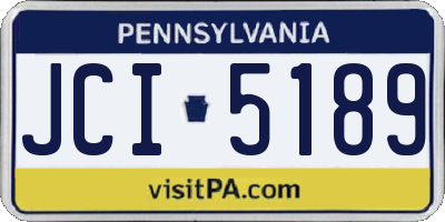 PA license plate JCI5189
