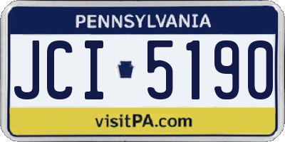 PA license plate JCI5190