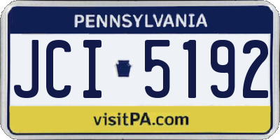 PA license plate JCI5192