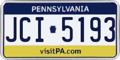 PA license plate JCI5193
