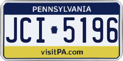 PA license plate JCI5196