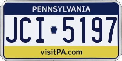 PA license plate JCI5197