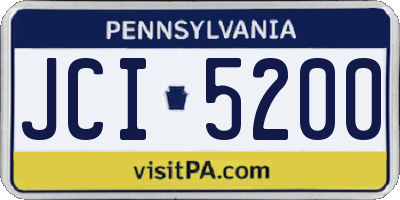 PA license plate JCI5200