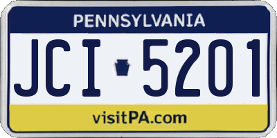 PA license plate JCI5201