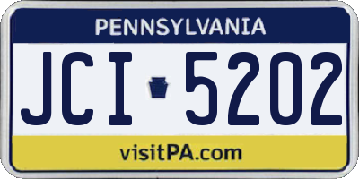 PA license plate JCI5202