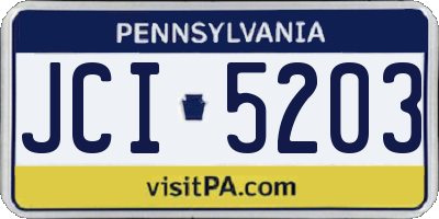 PA license plate JCI5203