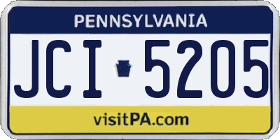 PA license plate JCI5205