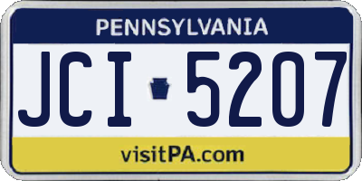 PA license plate JCI5207