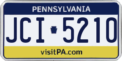 PA license plate JCI5210