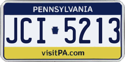 PA license plate JCI5213