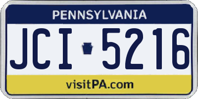 PA license plate JCI5216
