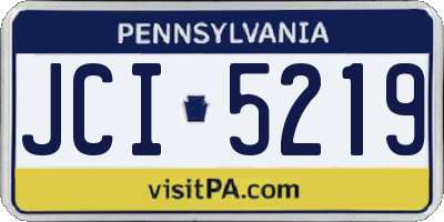 PA license plate JCI5219