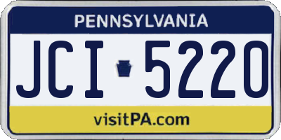 PA license plate JCI5220