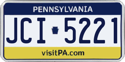 PA license plate JCI5221