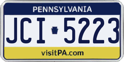 PA license plate JCI5223