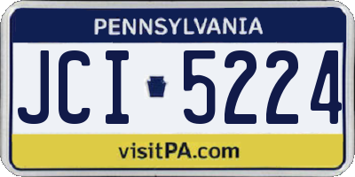 PA license plate JCI5224