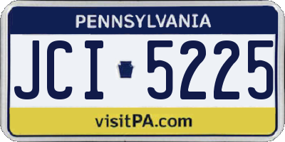 PA license plate JCI5225
