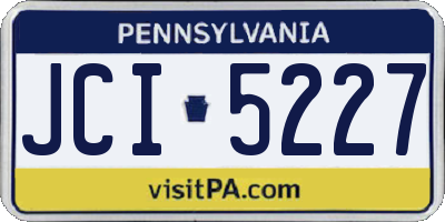 PA license plate JCI5227
