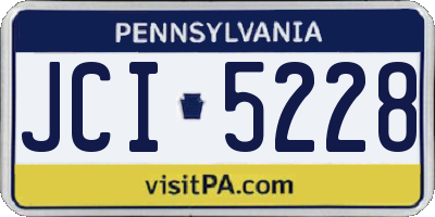 PA license plate JCI5228