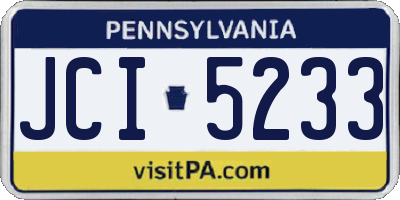 PA license plate JCI5233