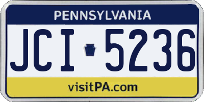 PA license plate JCI5236