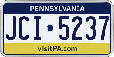 PA license plate JCI5237