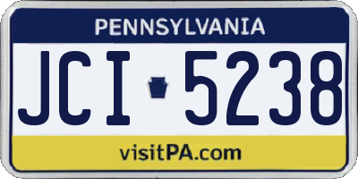 PA license plate JCI5238