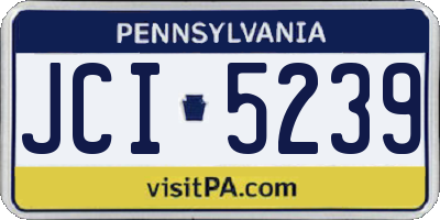 PA license plate JCI5239