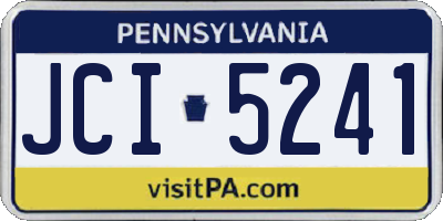 PA license plate JCI5241