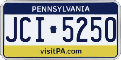 PA license plate JCI5250