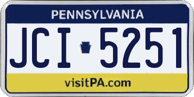 PA license plate JCI5251