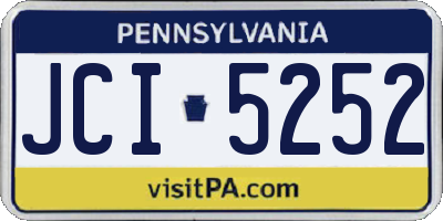 PA license plate JCI5252