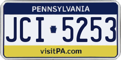 PA license plate JCI5253