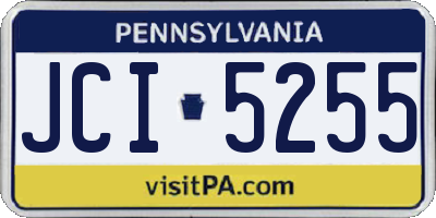 PA license plate JCI5255