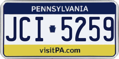 PA license plate JCI5259