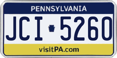 PA license plate JCI5260