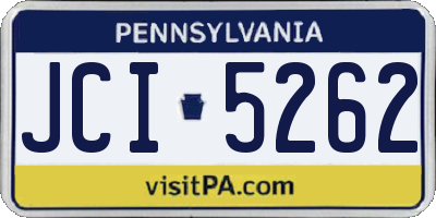 PA license plate JCI5262
