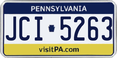PA license plate JCI5263