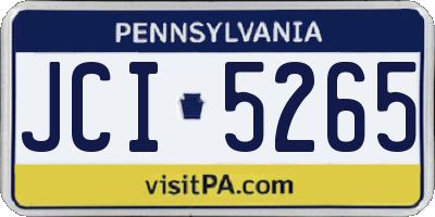 PA license plate JCI5265