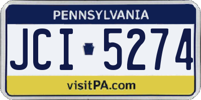 PA license plate JCI5274