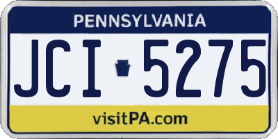 PA license plate JCI5275