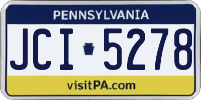 PA license plate JCI5278